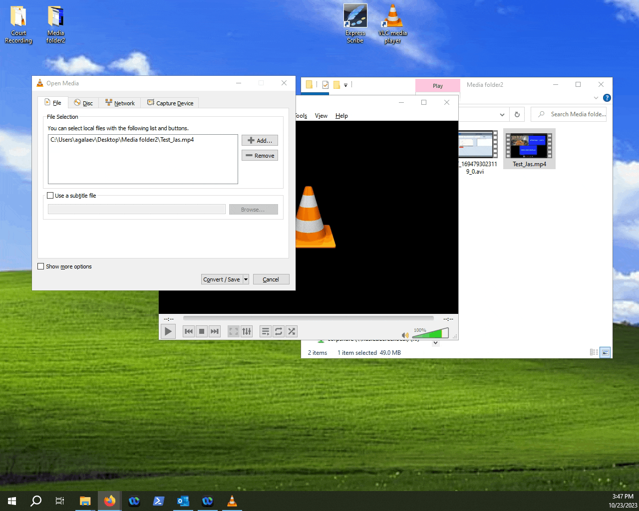 Converting media files using vlc media player 